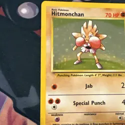 Base Set Unlimited Hitmonchan 7/102 Holofoil Holo Rare Pokemon DMG - Image 3
