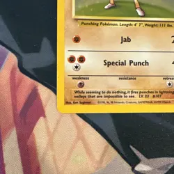 Base Set Unlimited Hitmonchan 7/102 Holofoil Holo Rare Pokemon DMG - Image 4