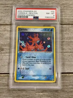 Graded PSA 8 2004 Pokemon Ex - Corsica Rev. Foil - Hidden Legends - Image 1
