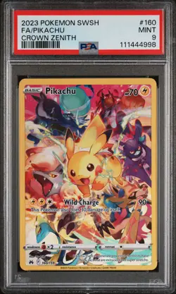 Pikachu 160/159 Sword Shield Crown Zenith Pokemon PSA 9 - Image 1