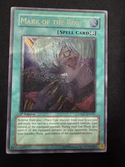 YUGIOH GREY PRINT Mark of the Rose CSOC-EN047 Ultimate Rare 1st Edition LP - Image 1
