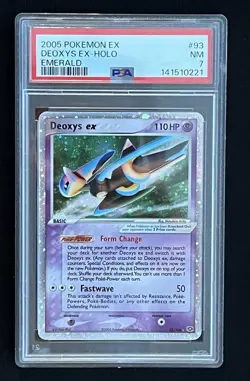 Pokemon EX Emerald Deoxys #93/106 Holo Card Ultra Rare PSA 7 DOUBLE SWIRL🌀🌀 - Image 1