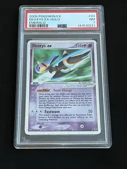 Pokemon EX Emerald Deoxys #93/106 Holo Card Ultra Rare PSA 7 DOUBLE SWIRL🌀🌀 - Image 3