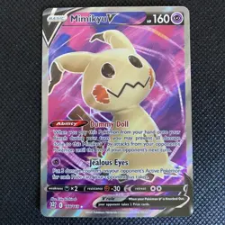 Pokemon Mimikyu V Holo Ultra Rare TCG Card Brilliant Stars 148/163 Pack Fresh - Image 1