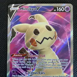 Pokemon Mimikyu V Holo Ultra Rare TCG Card Brilliant Stars 148/163 Pack Fresh - Image 2