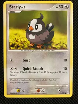 Pokemon TCG Starly 101/130 Diamond & Pearl Common Card 2007 (LP) - Image 1