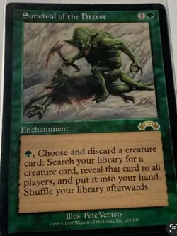 Survival of The Fittest Magic The Gathering Exodus MTG Rare Unplayed Excellent - Image 2