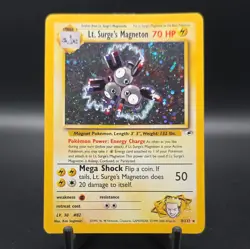 Pokemon Card Lt. Surge's Magneton 8/132 Gym Heroes Holo WOTC Played - Image 1