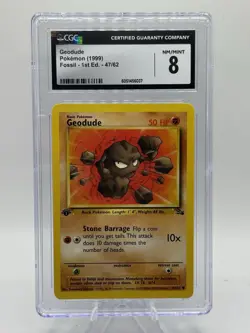 Pokemon TCG Geodude 47/62 1st Edition Fossil CGC 8 NM/MINT - Image 2
