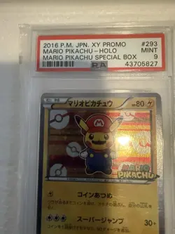2016 Pokemon XY Promo #293 Mario Pikachu New Cert! PSA 9 Japanese Special Bx - Image 3