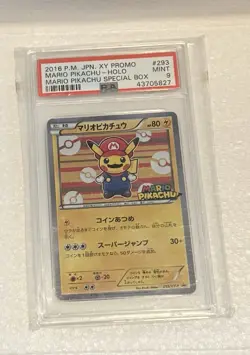 2016 Pokemon XY Promo #293 Mario Pikachu New Cert! PSA 9 Japanese Special Bx - Image 4