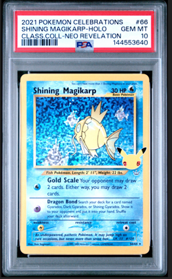 Pokemon Shining Magikarp Celebrations Classic Coll. Neo Rev. Holo #66 PSA 10 - Image 1