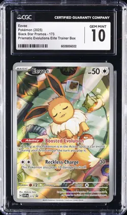 2025 POKEMON SVP EN-SV BLACK STAR PROMO #173 EEVEE CGC 10 - Image 1