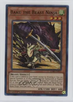 Super Rare - Baku the Beast Ninja 1st Ed. YuGiOh Darkwing Blast #DABL-EN017 - Image 1