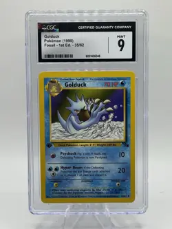 CGC MINT 9 Pokemon Golduck 35/62 1999 Fossil 1st Edition - Image 2