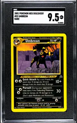 SGC 9.5 MINT + Umbreon 32/75 Neo Discovery Rare 2001 Pokemon WOTC - Image 1