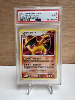 Pokemon TCG Charizard Secret Wonders Holo 3/132 PSA 9 Mint - Image 1