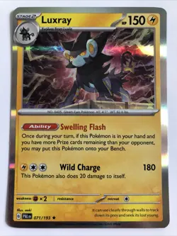 Pokemon TCG Paldea Evolved Luxray Holofoil 071/193 NM Rare - Image 1