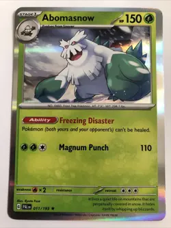 Pokemon TCG Paldea Evolved Abomasnow Holofoil 011/193 NM Rare - Image 1