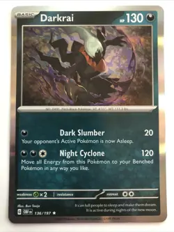 Pokemon TCG Obsidian Flames Darkrai Holofoil 136/197 NM Rare - Image 1