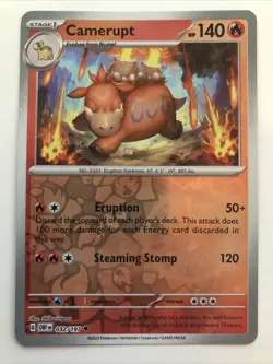 Pokemon TCG Obsidian Flames Camerupt Reverse Holofoil 032/197 NM - Image 1