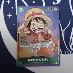 Monkey D. Luffy P-037 One Piece Promo Card TCG 1st Anniversary Stamped Foil NM - Image 1