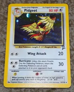 POKEMON PIDGEOT HOLOGRAPHIC CARD 14/130 BASE SET 2 2000 - Image 1