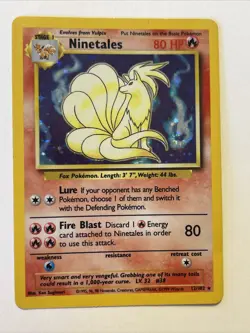 Ninetails 12/102 Holo Base Set Pokemon Card TCG Rare Unlimited WOTC - Image 1
