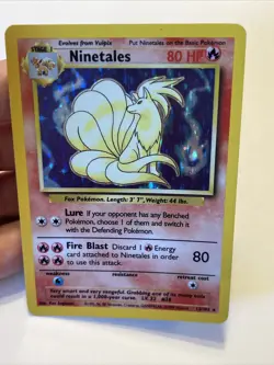Ninetails 12/102 Holo Base Set Pokemon Card TCG Rare Unlimited WOTC - Image 2