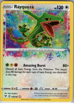 Rayquaza 138/185 SWSH04: Vivid Voltage - Pokemon Card - NM - Image 1