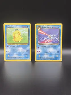 Team Rocket Psyduck Card 65/82 and Dark Golduck 37/82 Pokemon Cards - Image 1