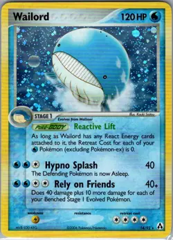 Wailord 14/92 Holo Legend Maker - Pokemon Card - NM - Image 1