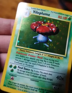 Vileplume 15/64 No Symbol Error Holo Jungle Set Rare Pokemon Card MP/Dent^ - Image 3