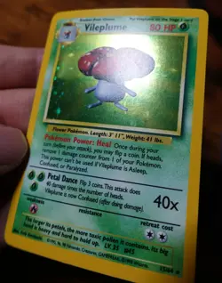 Vileplume 15/64 No Symbol Error Holo Jungle Set Rare Pokemon Card MP/Dent^ - Image 4