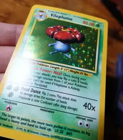 Vileplume 15/64 No Symbol Error Holo Jungle Set Rare Pokemon Card MP/Dent^ - Image 5