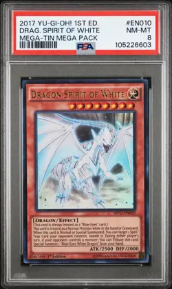YU-GI-OH 2017 MEGA-TIN MEGA PACK DRAGON SPIRIT OF WHITE PSA 10 MINT RARE CARD - Image 1