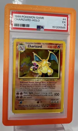 1999 Pokemon Charizard Holo Base Unlimited PSA 5 04/102 #4 - Image 2