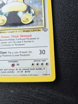 Pokemon Snorlax Jungle Holo Rare 11/64 Unlimited 1999 English Damaged - Image 4