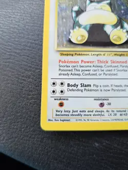 Pokemon Snorlax Jungle Holo Rare 11/64 Unlimited 1999 English Damaged - Image 5