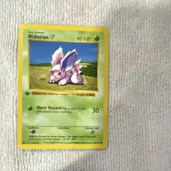 Pokemon Nidoran 55/102 Base Set 40 HP Common Basic 1999 1st edition shadowless - Image 1