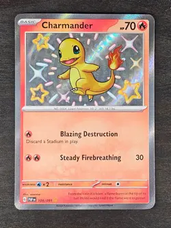 Charmander 109/091 - Pokemon Paldean Fates Shiny Rare - Image 1