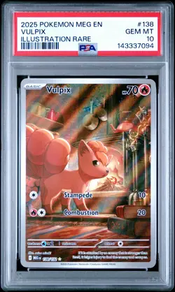 2025 POKEMON MEG EN-MEGA EVOLUTION ILLUSTRATION RARE #138 VULPIX PSA 10 - Image 1