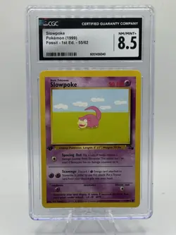 CGC NM/Mint+ 8.5 Pokemon Slowpoke 55/62 1999 Fossil 1st Edition - Image 2