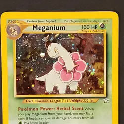 2000 Pokemon NEO GENESIS MEGANIUM HOLO 10/111 RARE! MP - Image 3