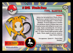 MP - Pokemon Topps Raichu #26 TV Animation Edition Series 1 (Blue Logo) - Image 2
