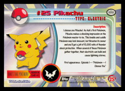 LP - Pokemon Topps Pikachu #25 TV Animation Edition Series 1 (Black Logo) - Image 2