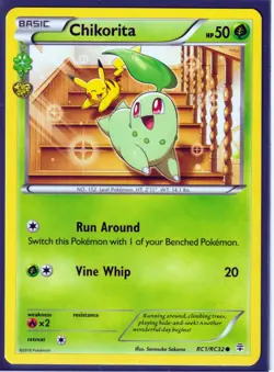 2016 POKEMON CHIKORITA RC1 XY GENERATIONS- RADIANT COLLECTION REGULAR -NM (C1) - Image 1