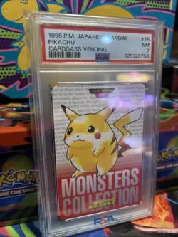 1996 Pokemon Japanese Bandai Pikachu Carddass Vending #25 PSA NM 7 - Image 2