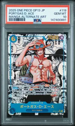 PSA 10 One Piece Portgas.D.Ace Manga SEC OP13-119 Carrying On His Will JPN - Image 1