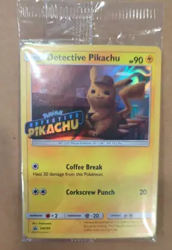 Pokemon TCG Detective Pikachu Black Star Promo Sealed Stamped SM190 Card - Image 1